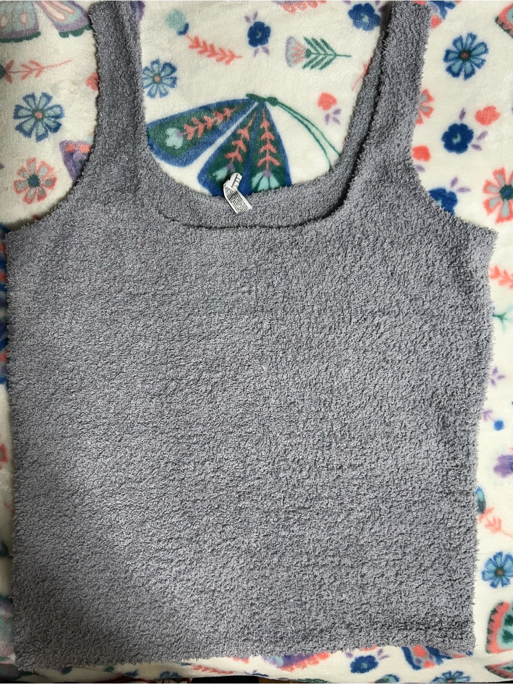 Steve Madden Light Gray Fuzzy Tank